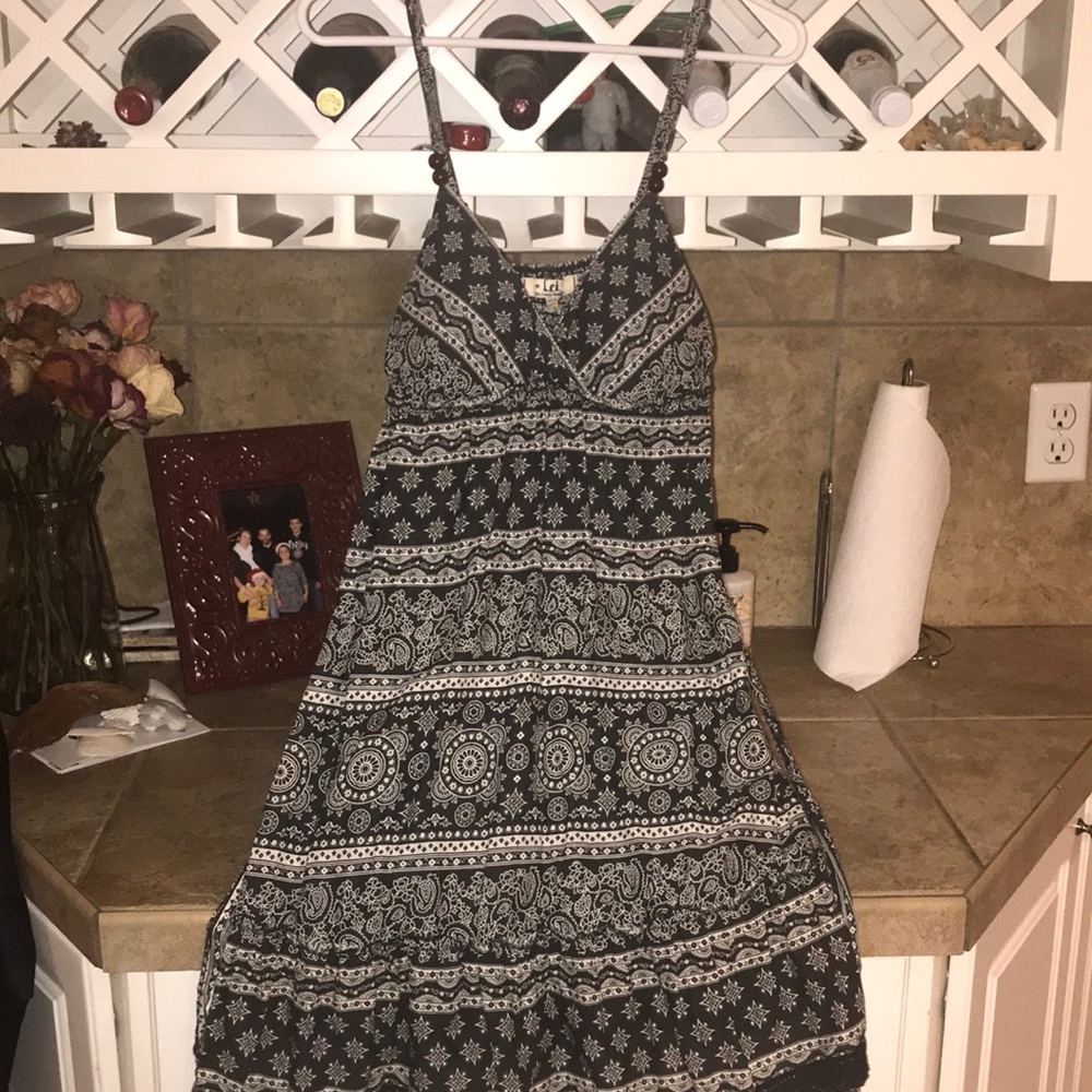 Gray and White Dress